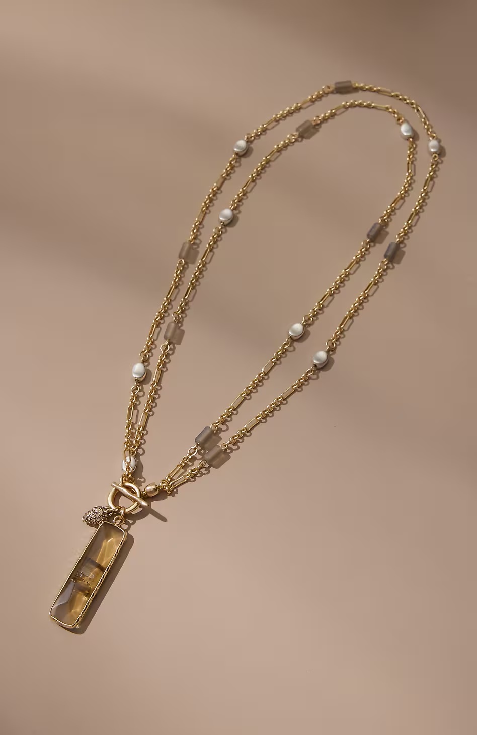 Layered Glass Pendant Necklace