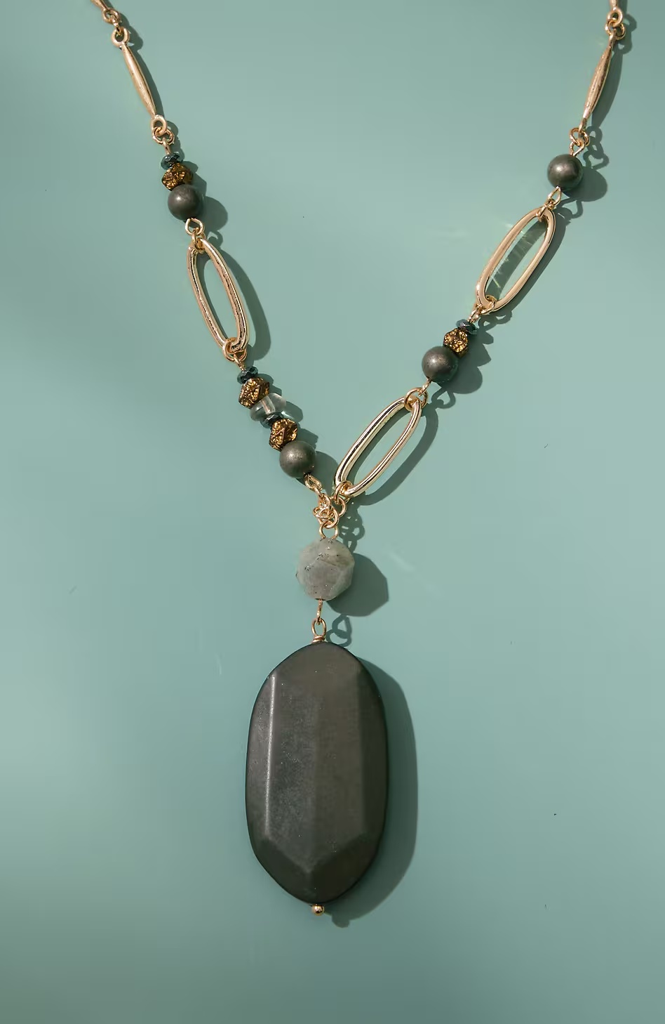 Glistening Pyrite Pendant Necklace