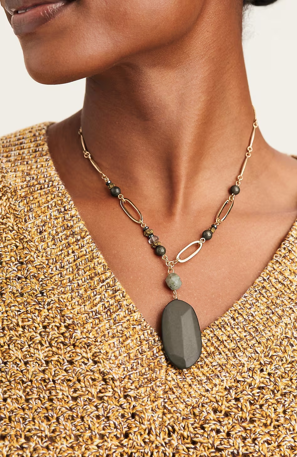 Glistening Pyrite Pendant Necklace