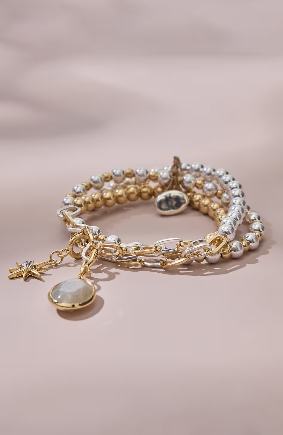 Mixed-Metals Charm Bracelet