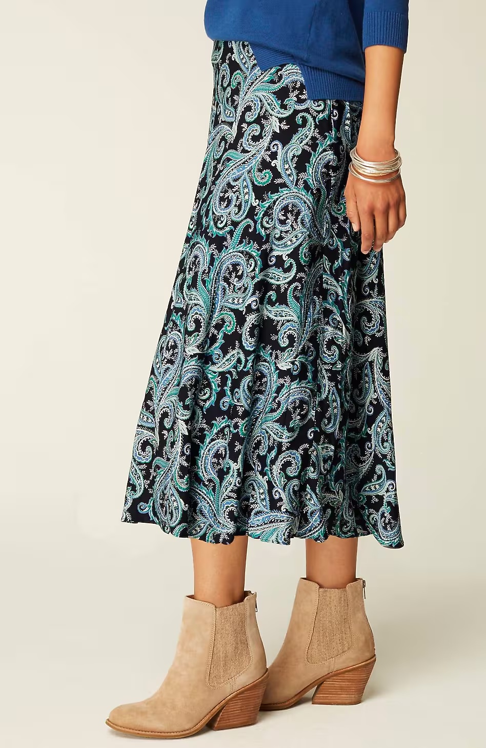Silky A-Line Midi Skirt