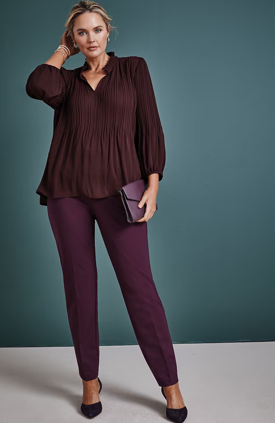 12869-Pleated-Ruffle-Neck-Top-1.jpg Pleated Ruffle-Neck Top