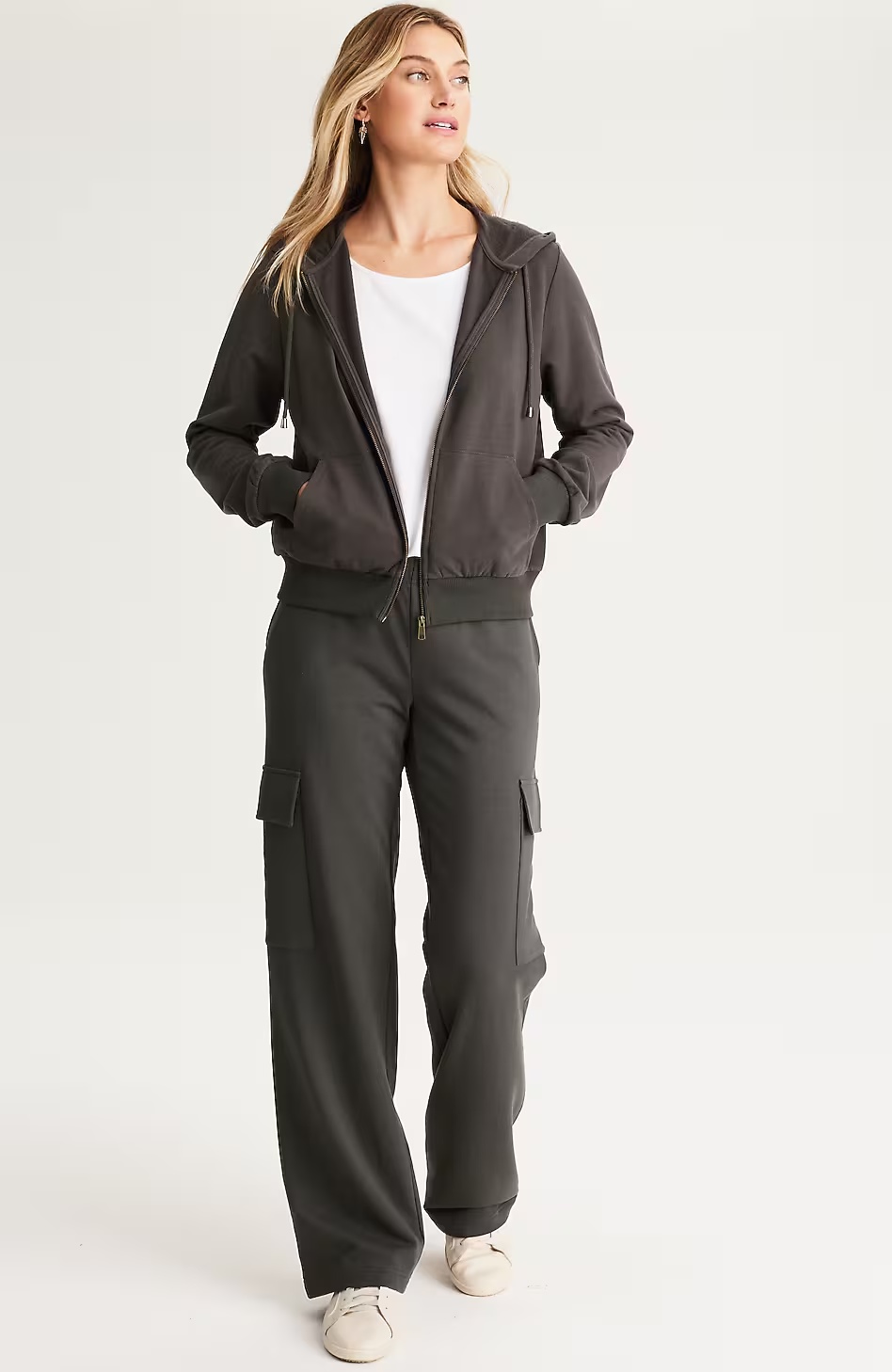 Brushed-Fleece Wide-Leg Pants