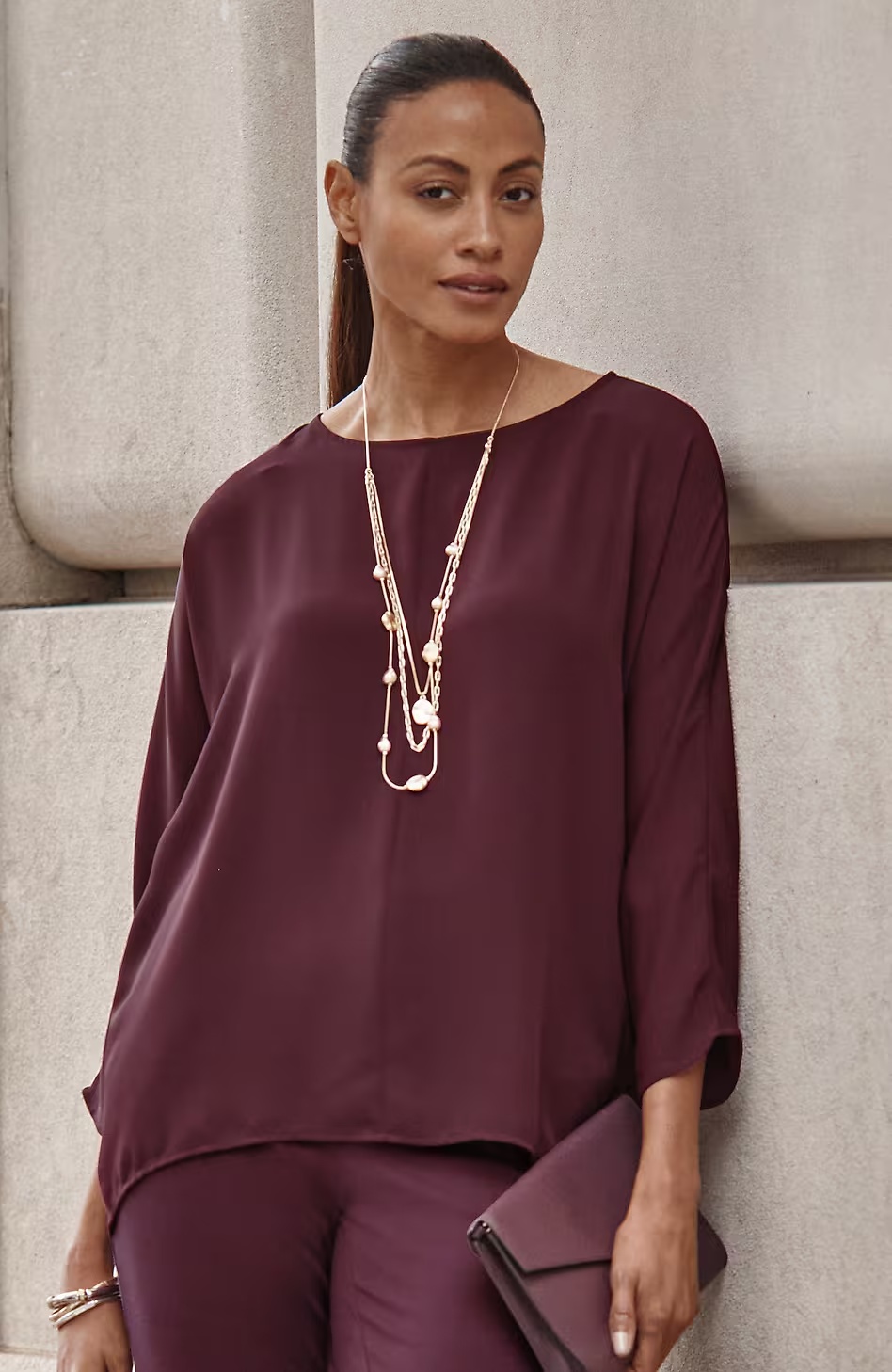Wearever Elliptical-Hem Blouse