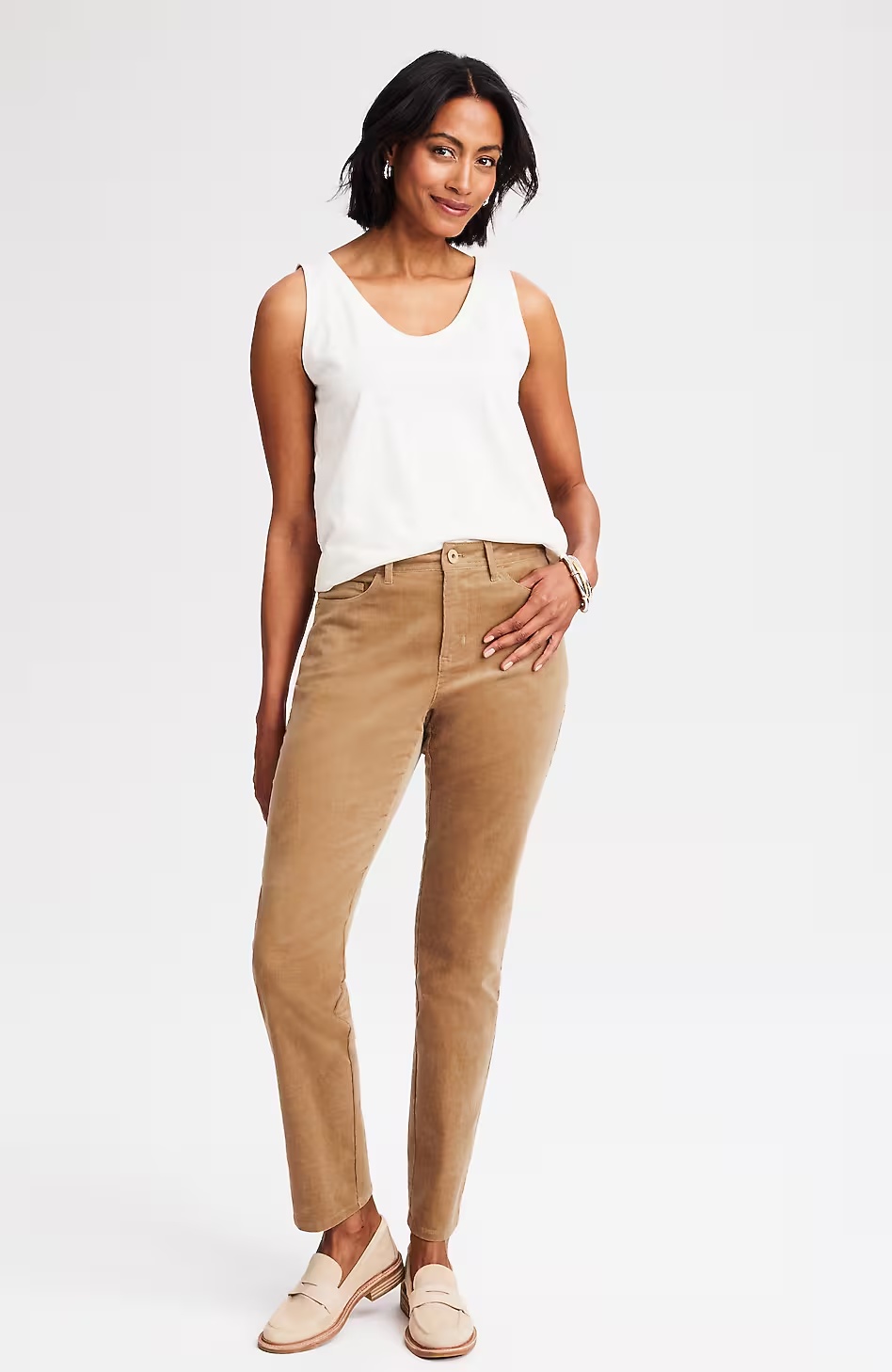 Curvy-Fit Corduroy Slim-Leg Pants