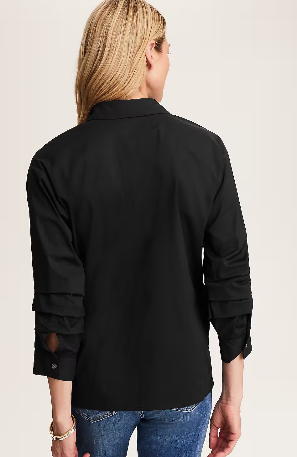 16042-Pleated-Sleeve-Button-Front-Shirt-2.jpg Pleated-Sleeve Button-Front Shirt