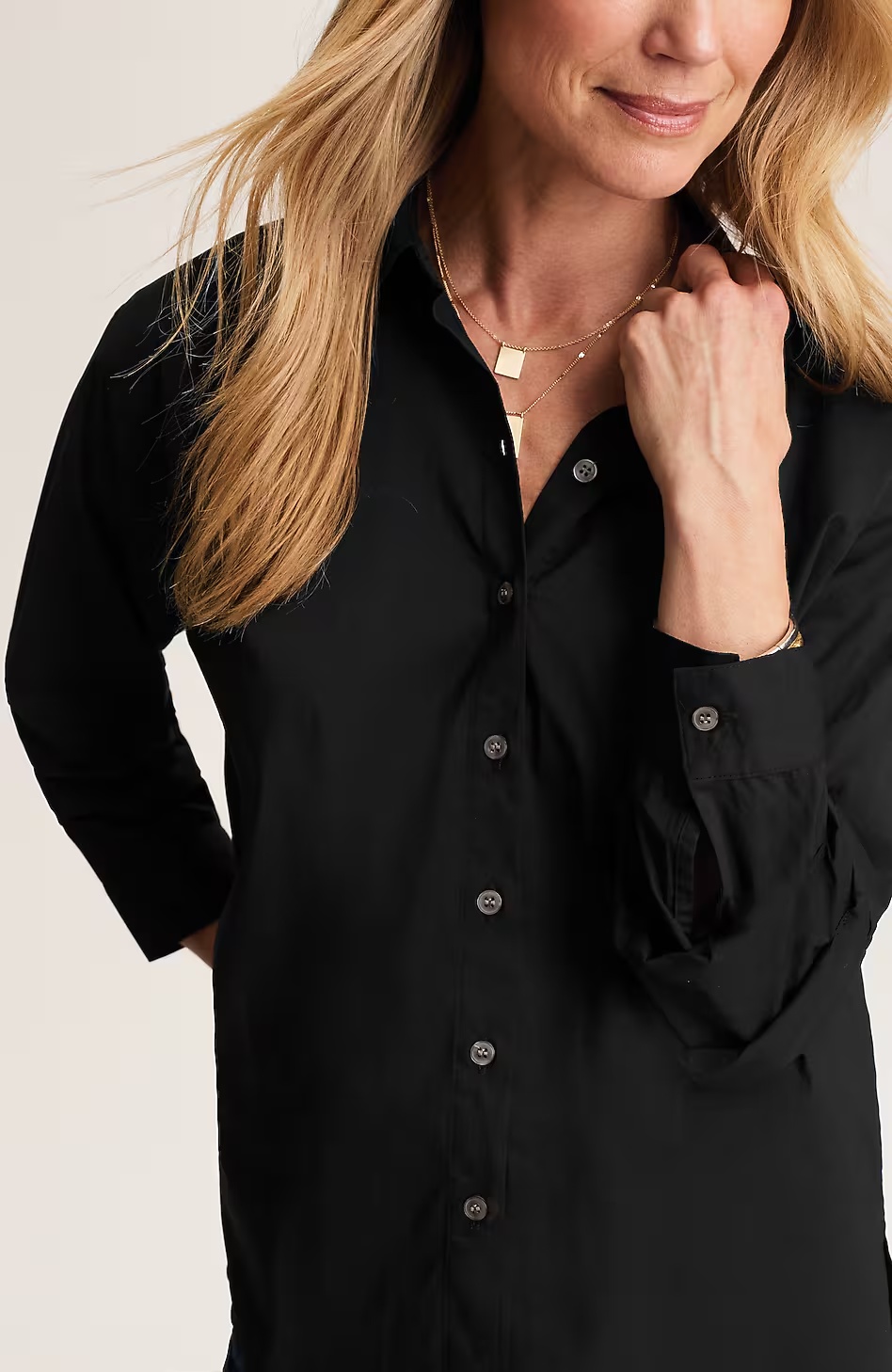 16042-Pleated-Sleeve-Button-Front-Shirt-3.jpg Pleated-Sleeve Button-Front Shirt