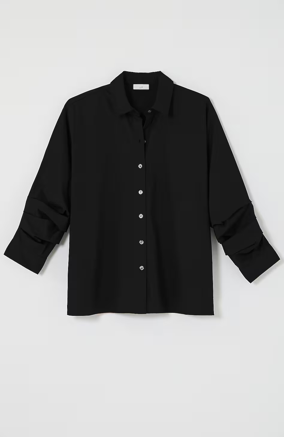 16042-Pleated-Sleeve-Button-Front-Shirt-4.jpg Pleated-Sleeve Button-Front Shirt