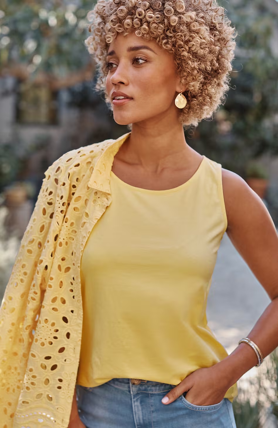 Pima-Stretch Knit Tank