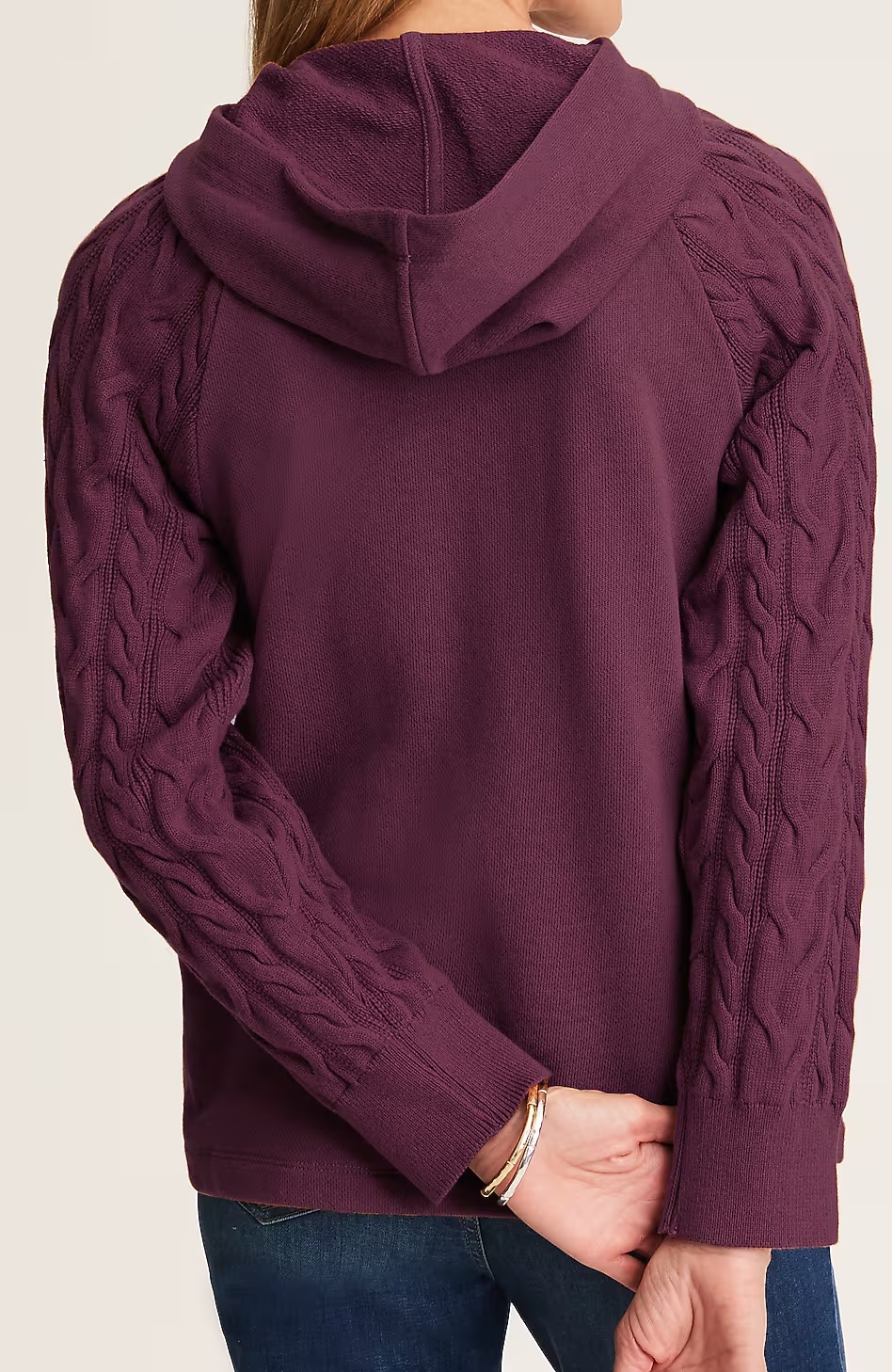 17508-French-Terry-u0026-Cable-Knit-Hoodie-11.jpg French Terry & Cable-Knit Hoodie