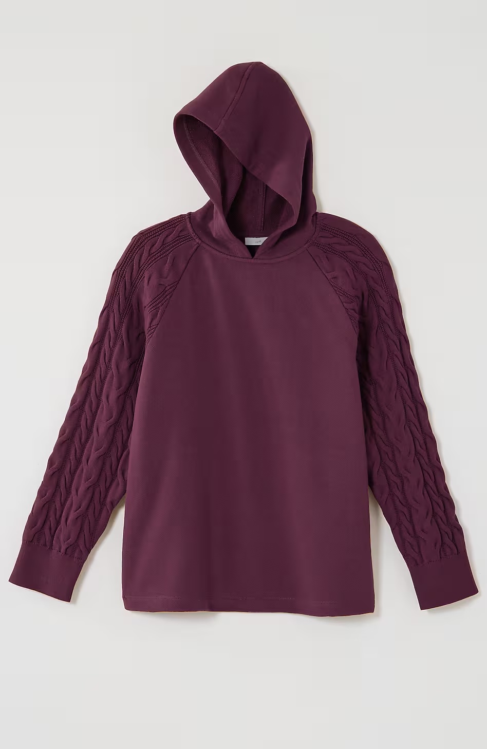 17508-French-Terry-u0026-Cable-Knit-Hoodie-16.jpg French Terry & Cable-Knit Hoodie