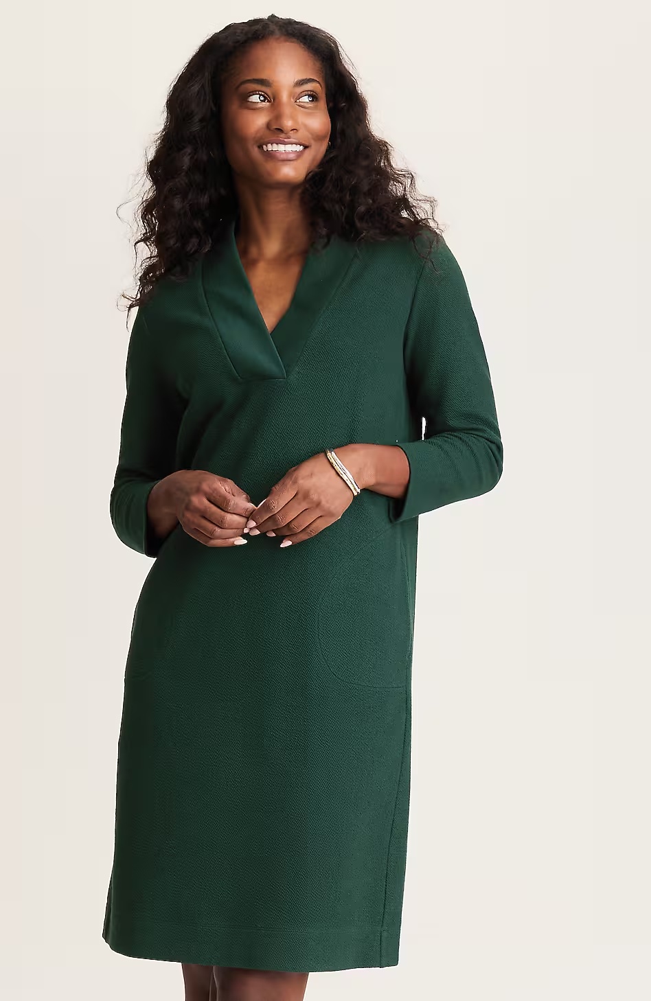Pure Jill Diagonal-Knit Dress