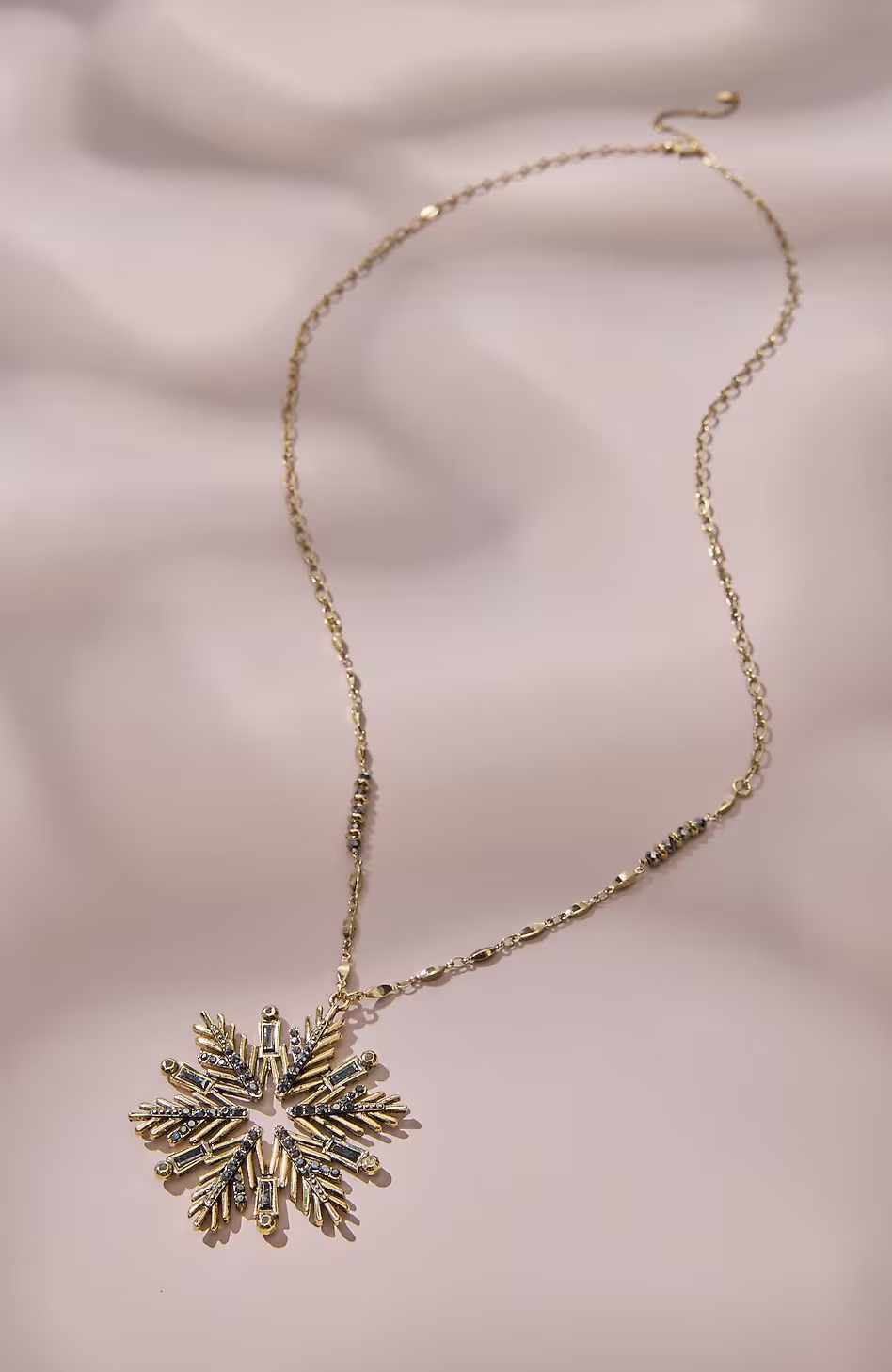 Goldtone Snowflake Pendant Necklace