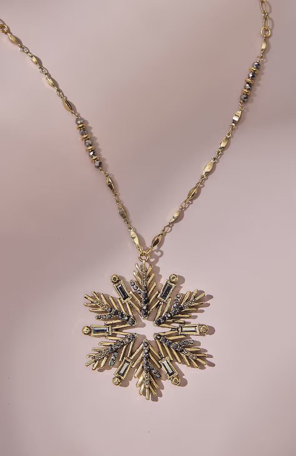 Goldtone Snowflake Pendant Necklace