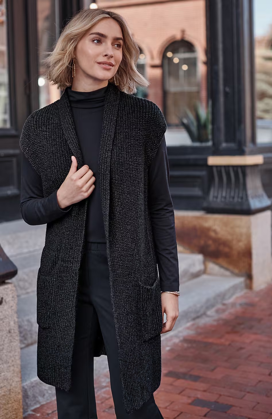Marled Shawl-Collar Gilet