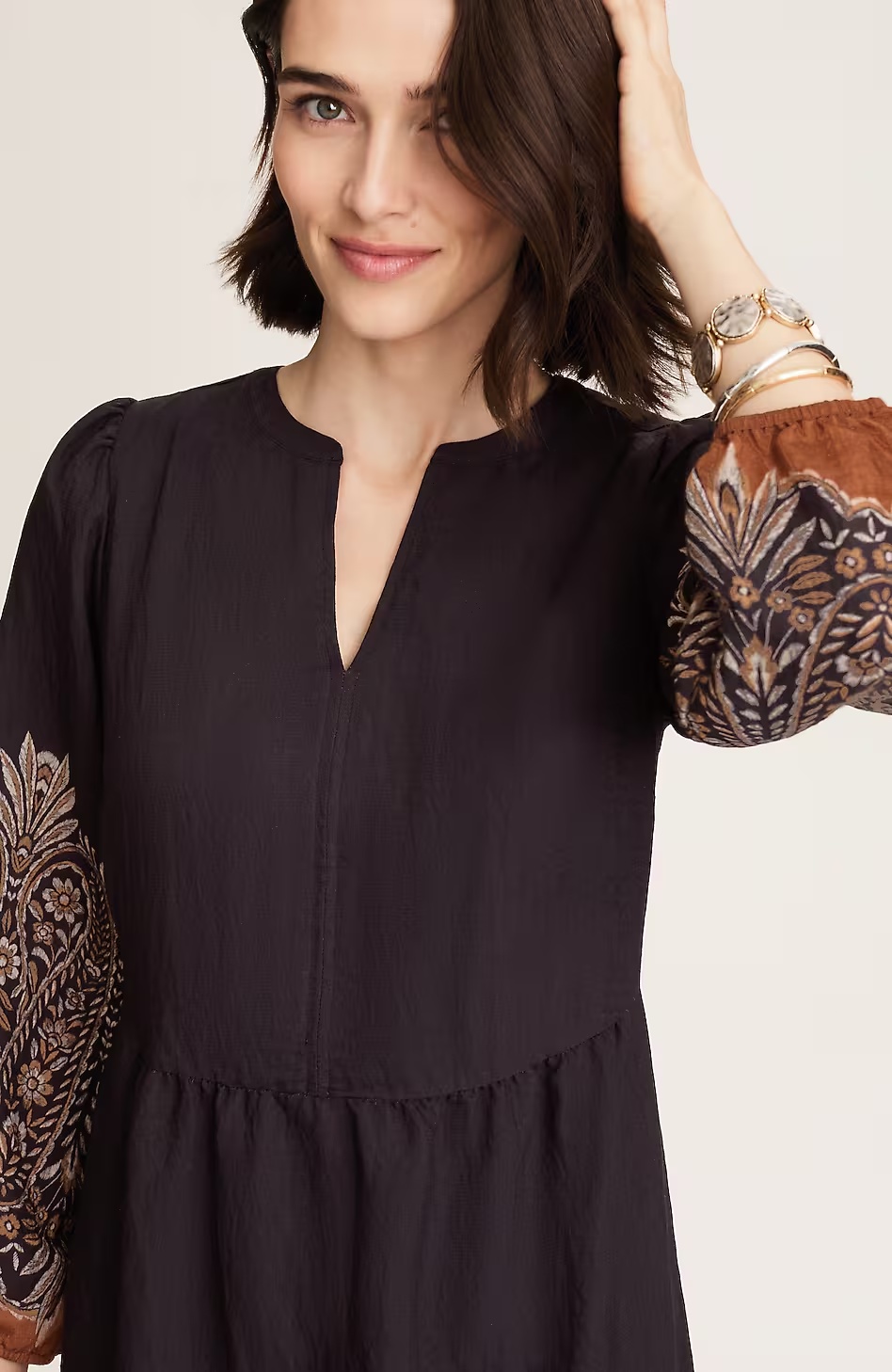 19706-Placed-Paisley-V-Neck-Dress-3.jpg Placed-Paisley V-Neck Dress