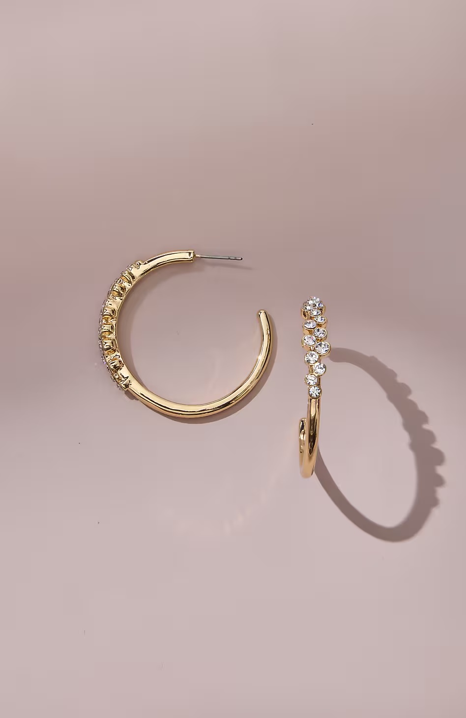 Embellished Goldtone Hoops
