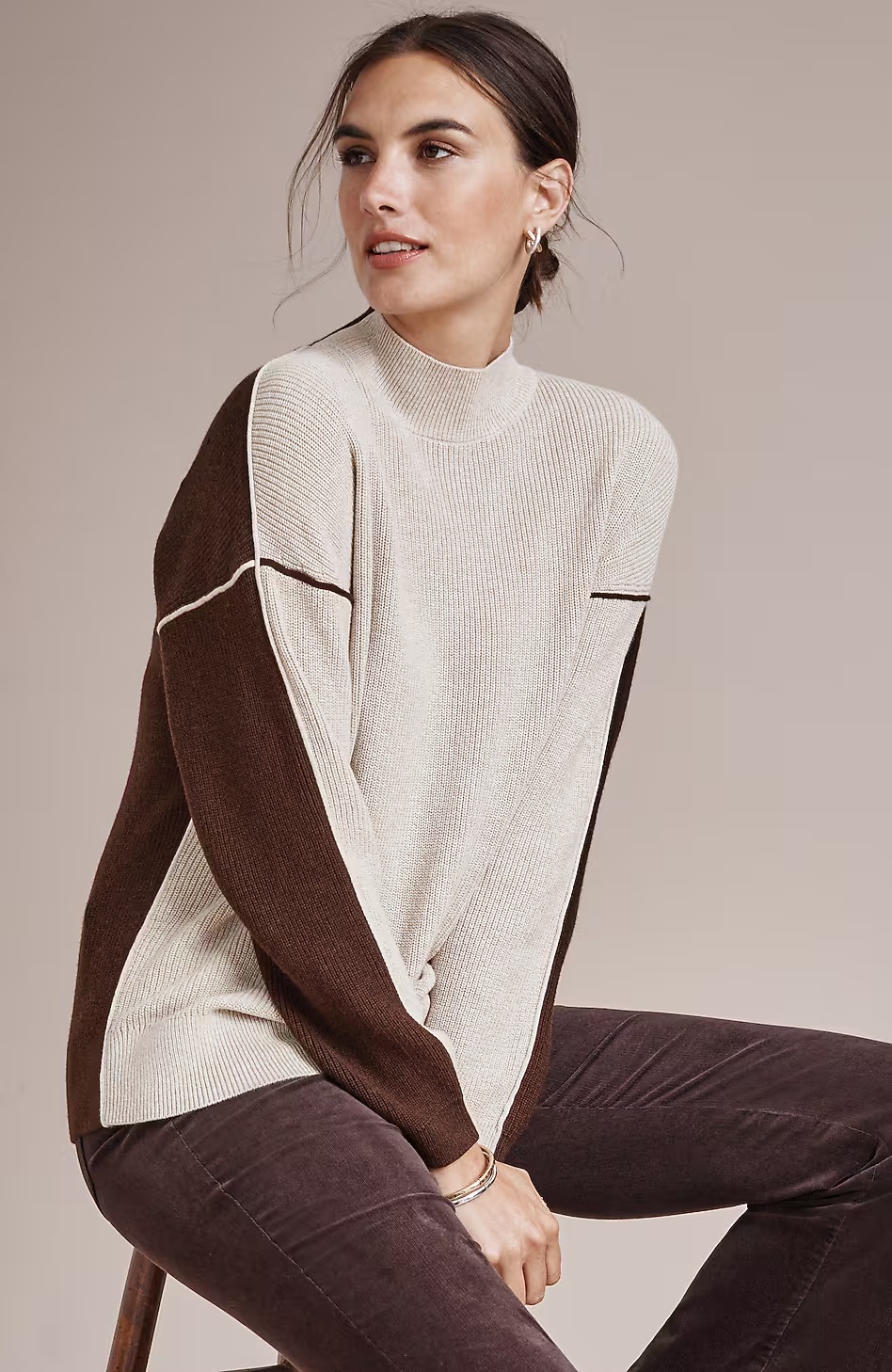 Ribbed Color-Blocked Sweater