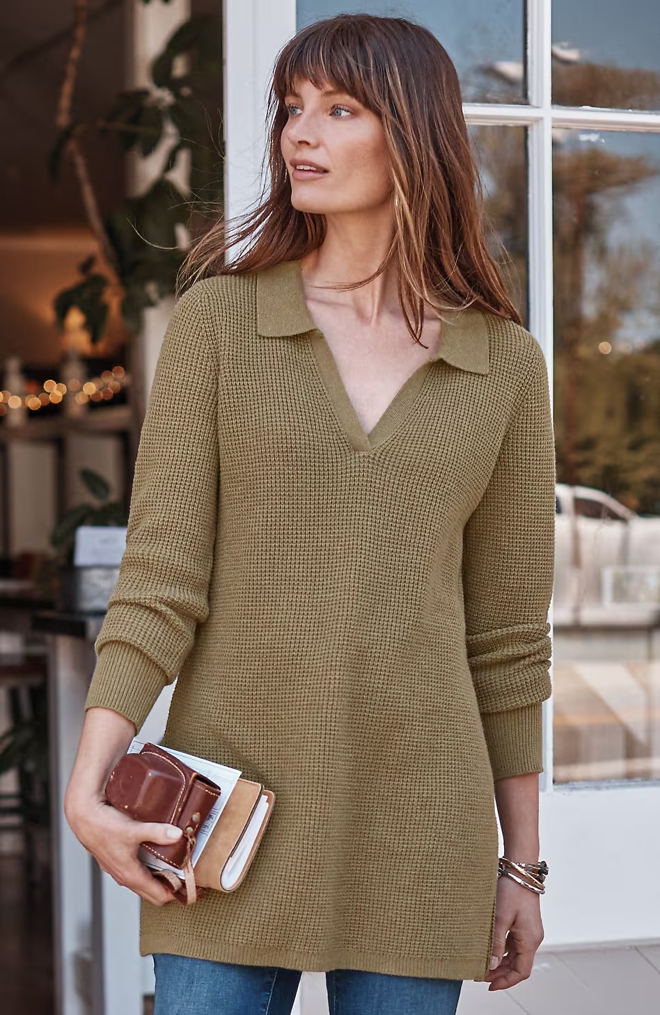 20821-Textured-Johnny-Collar-Sweater-Tunic-1.jpg Textured Johnny-Collar Sweater Tunic