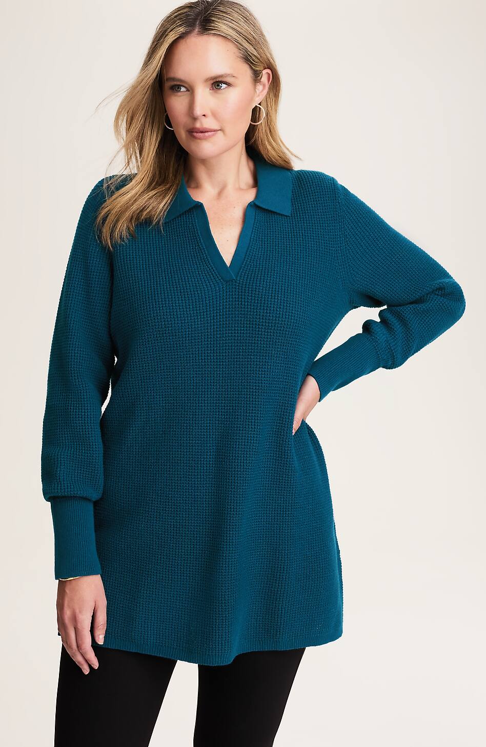 20821-Textured-Johnny-Collar-Sweater-Tunic-15.jpg Textured Johnny-Collar Sweater Tunic
