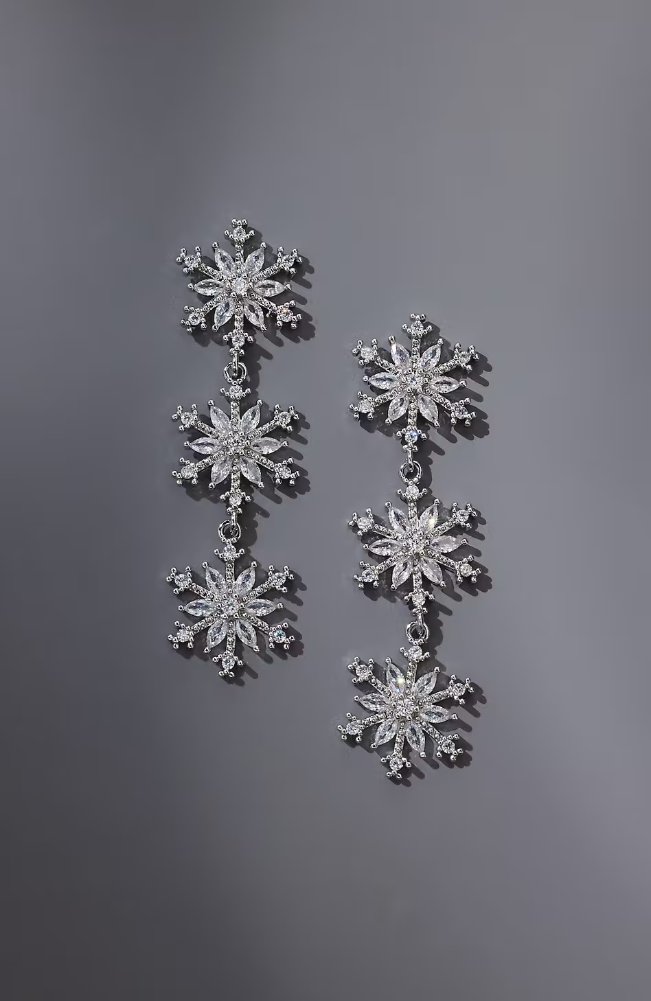 Stacked-Snowflakes Earrings