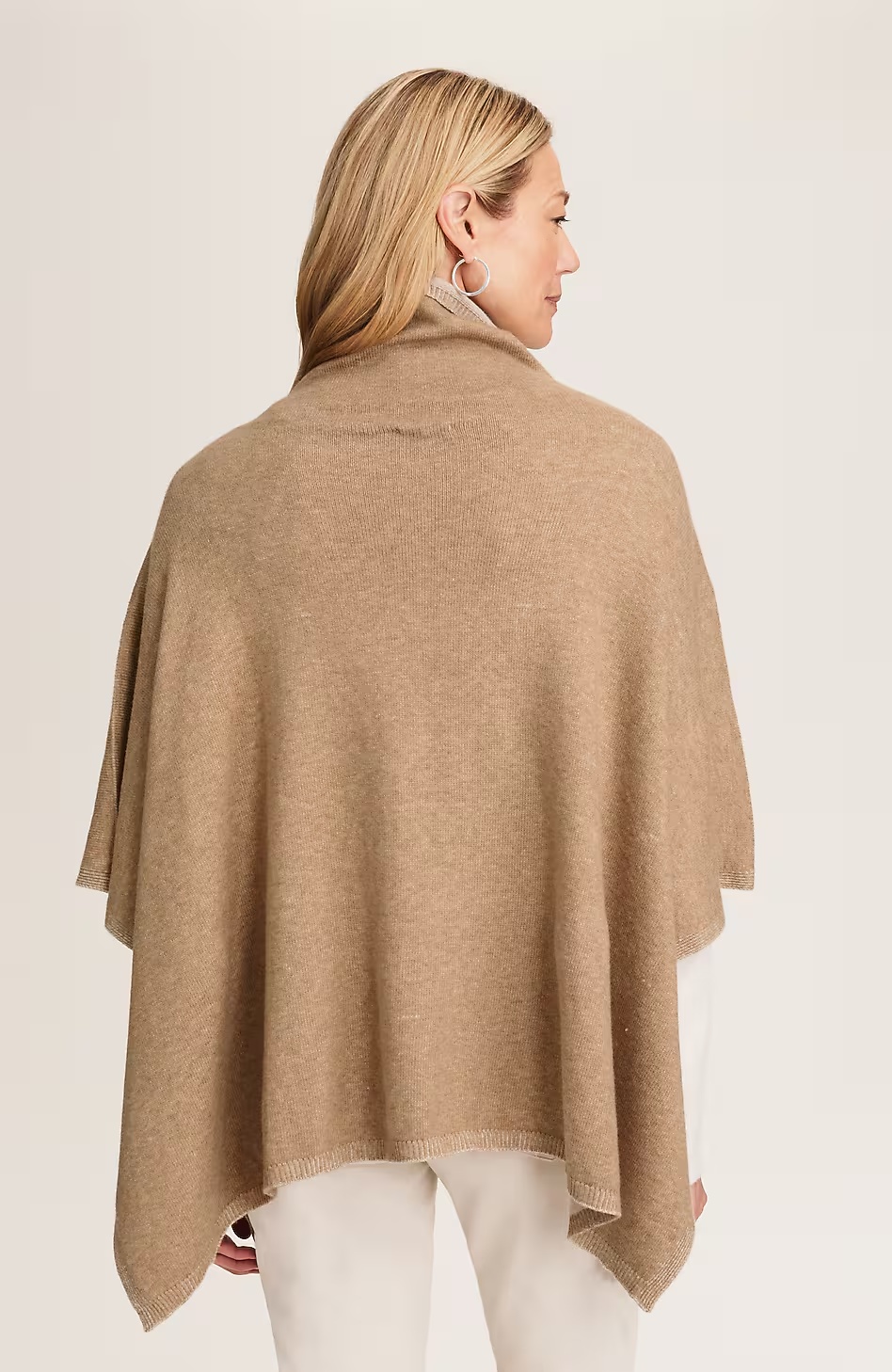 Two-Tone Sweater Poncho
