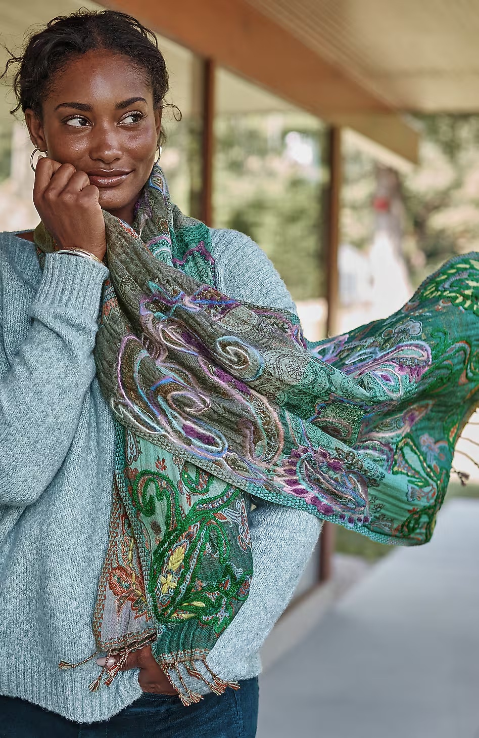 222-Compassion-Fund-Paisley-Jacquard-Scarf-1.jpg Compassion Fund Paisley Jacquard Scarf