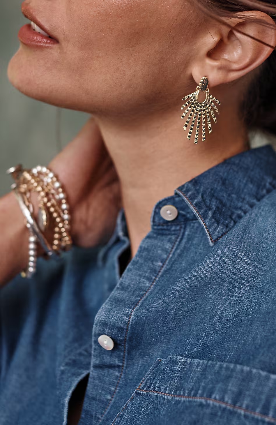 Sparkling Goldtone Statement Earrings