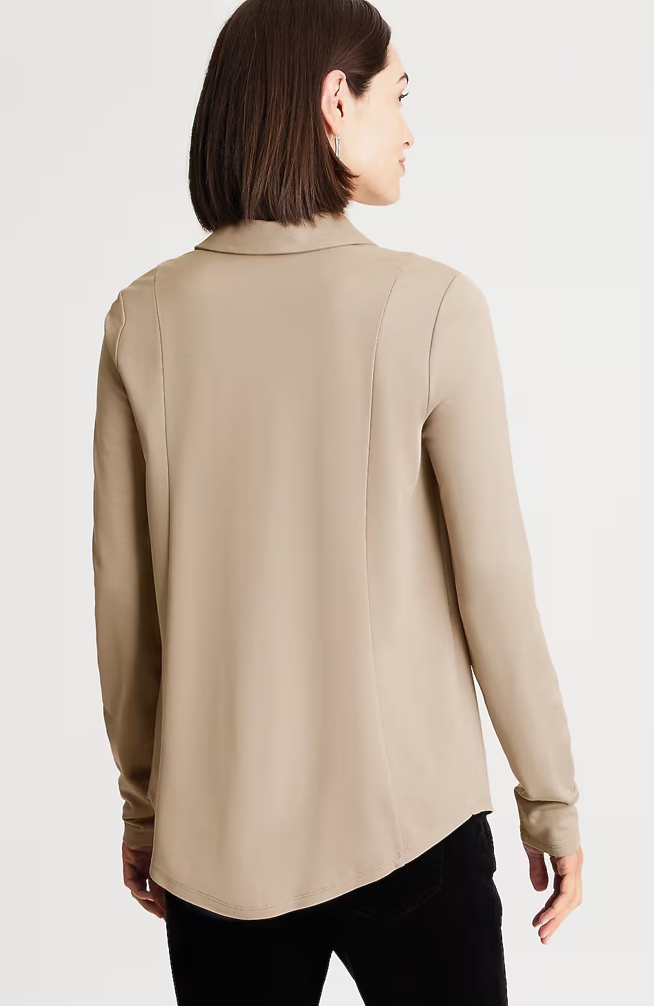 23153-Ponte-Knit-Button-Front-Shirt-12.jpg Ponte Knit Button-Front Shirt
