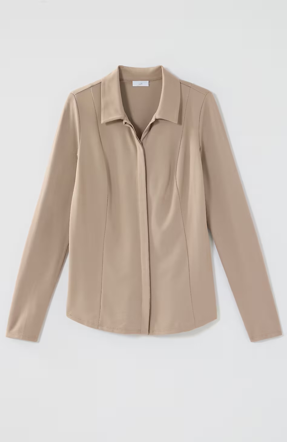 23153-Ponte-Knit-Button-Front-Shirt-13.jpg Ponte Knit Button-Front Shirt