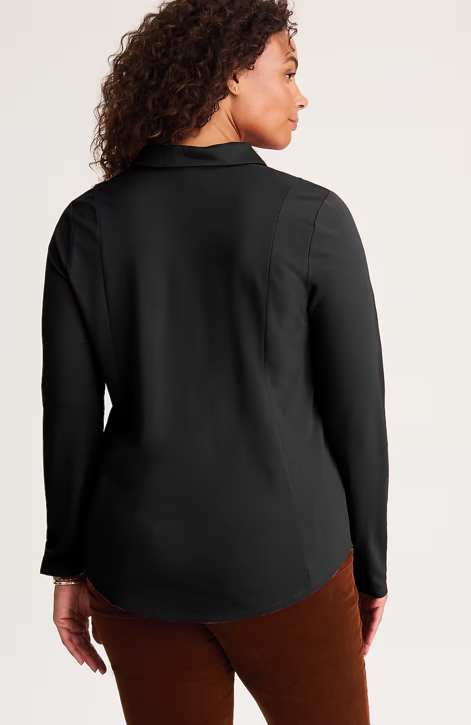 23153-Ponte-Knit-Button-Front-Shirt-2.jpg Ponte Knit Button-Front Shirt