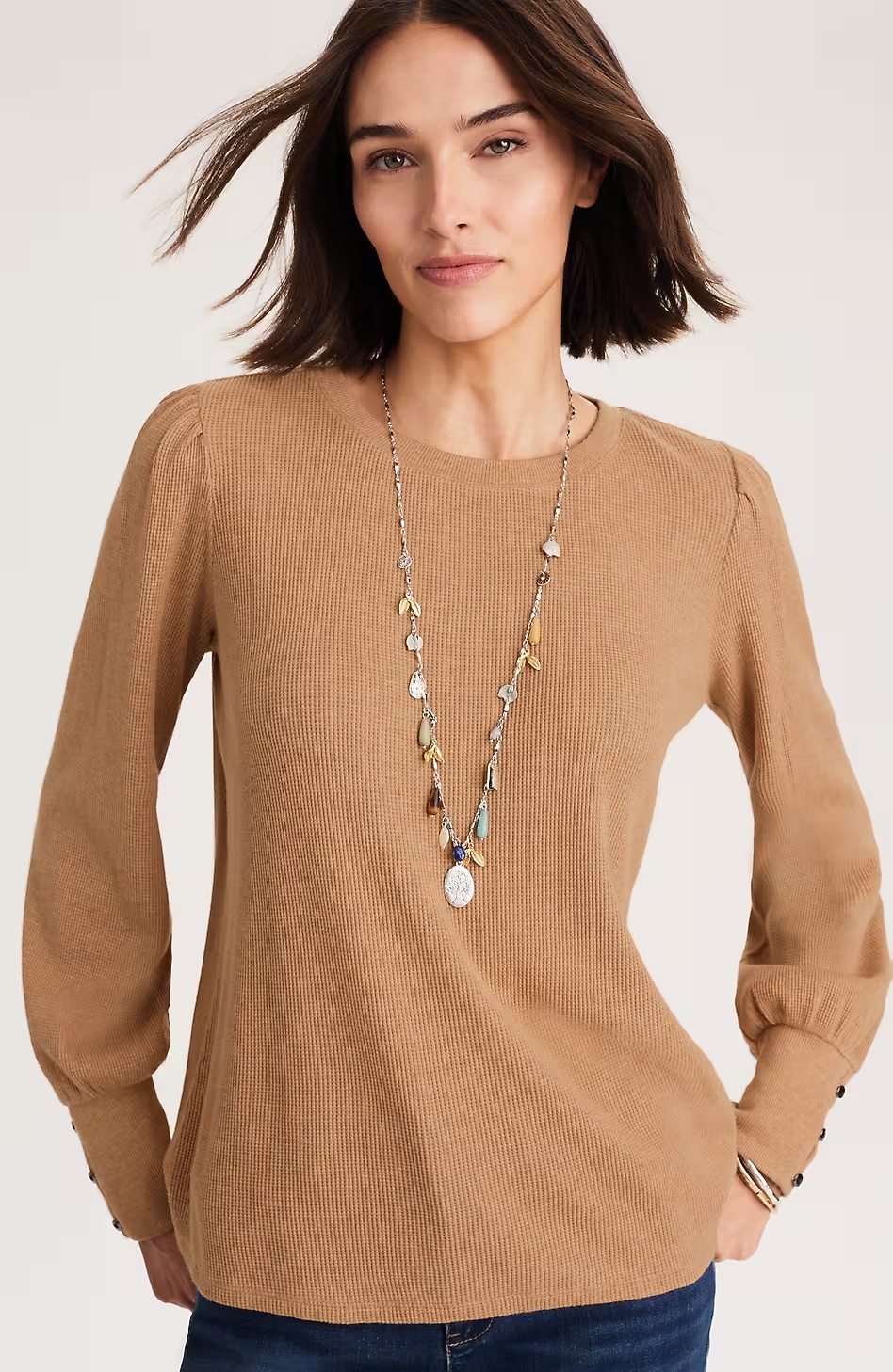 23271-Buttoned-Cuff-Waffle-Top-11.jpg Buttoned-Cuff Waffle Top