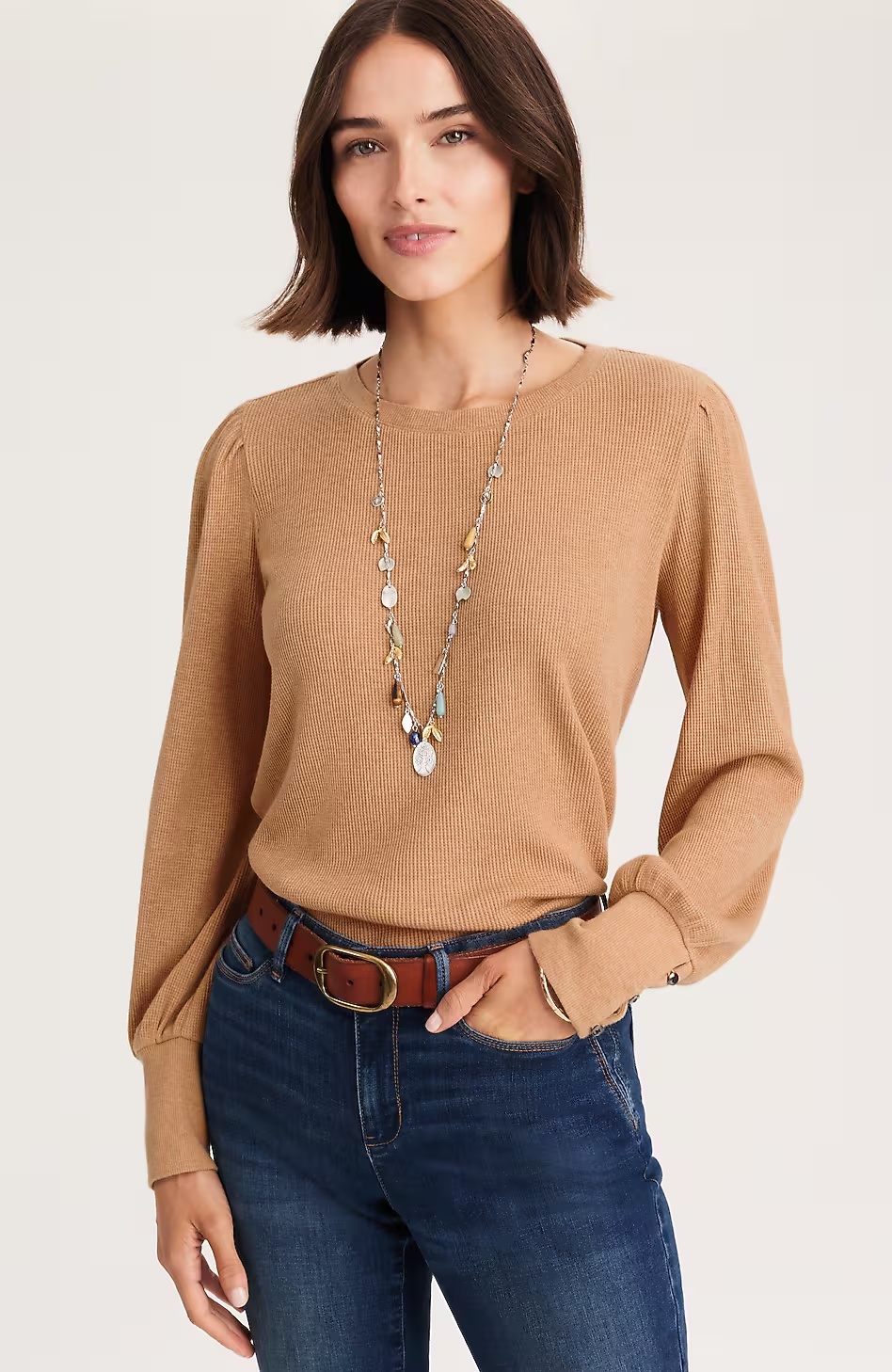 23271-Buttoned-Cuff-Waffle-Top-12.jpg Buttoned-Cuff Waffle Top