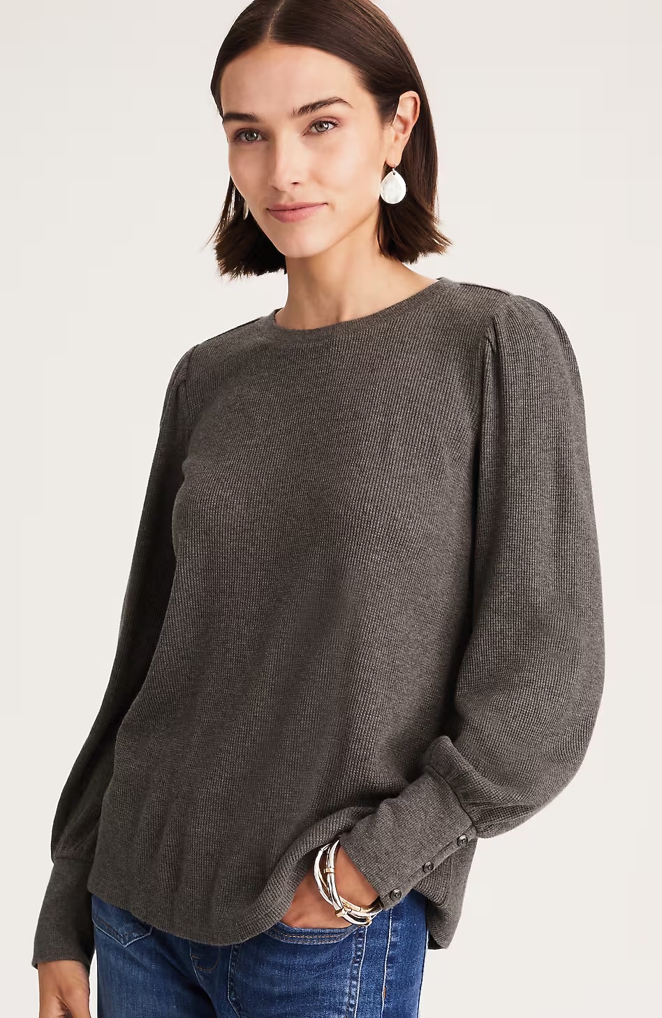 23271-Buttoned-Cuff-Waffle-Top-6.jpg Buttoned-Cuff Waffle Top