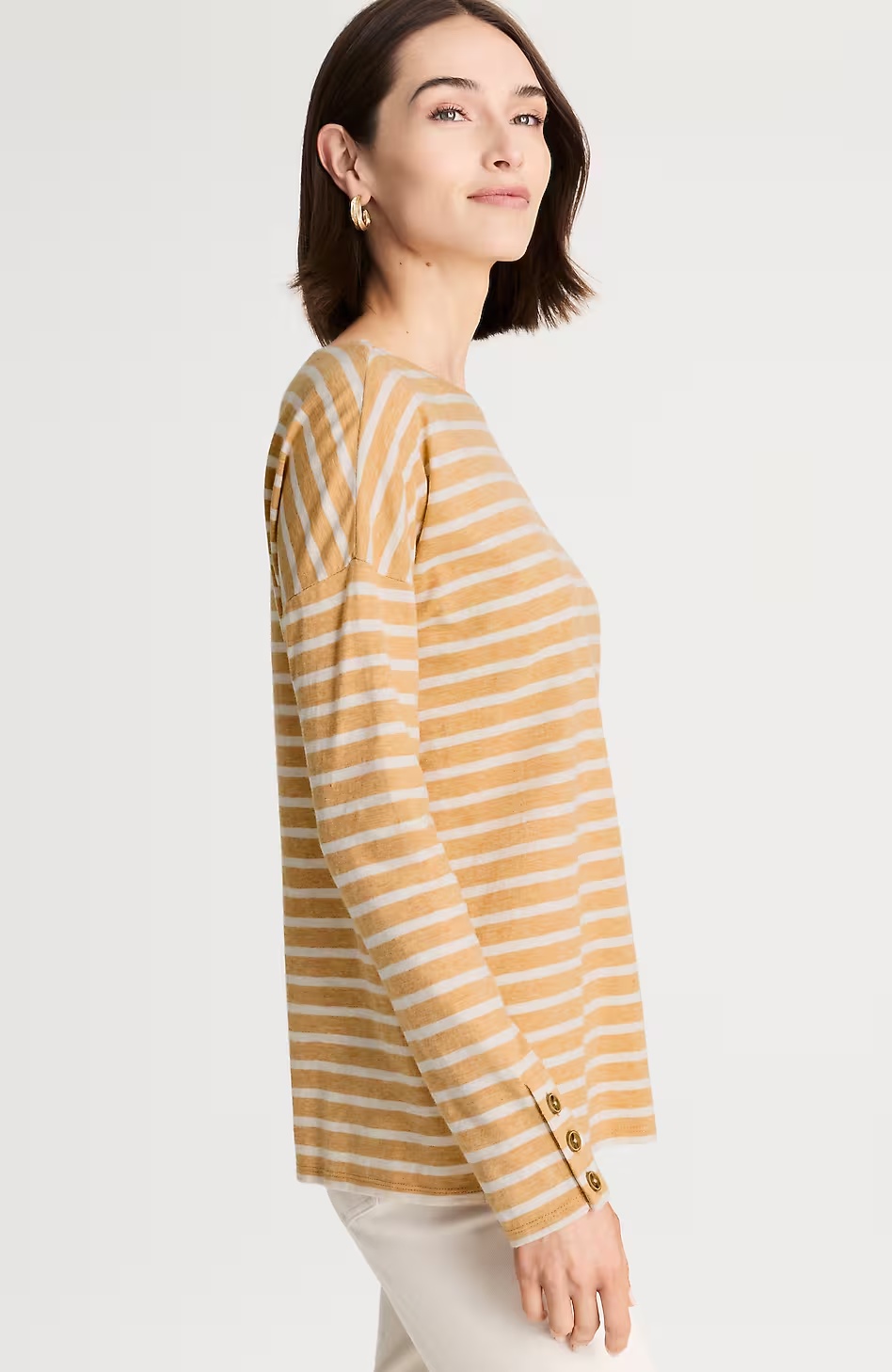 23390-Striped-Buttoned-Cuff-Tee-5.jpg Striped Buttoned-Cuff Tee
