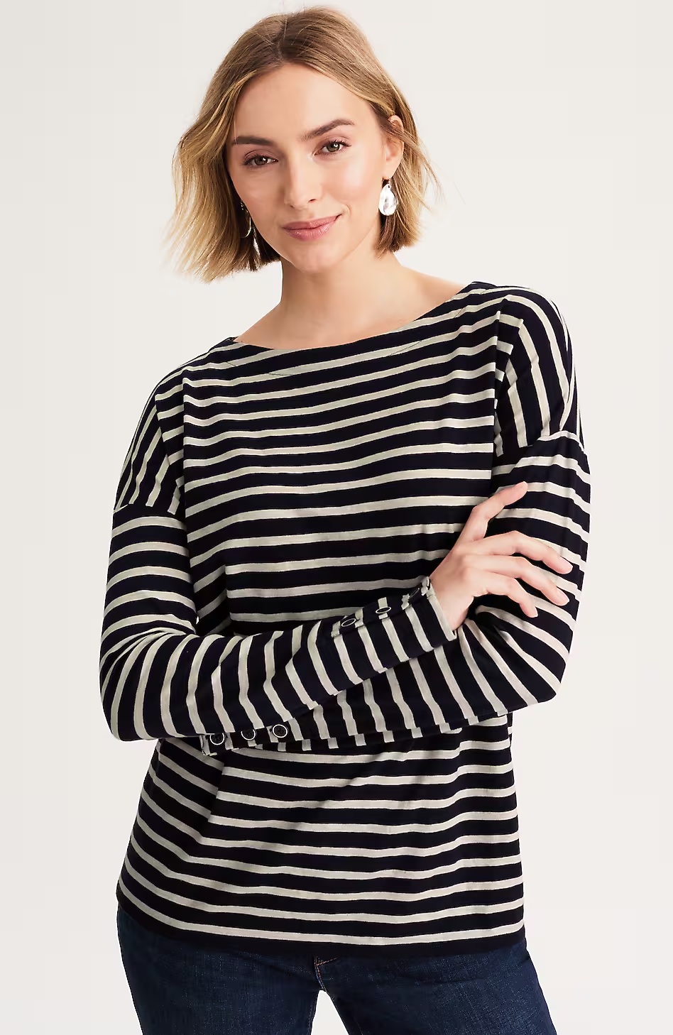 23390-Striped-Buttoned-Cuff-Tee-9.jpg Striped Buttoned-Cuff Tee