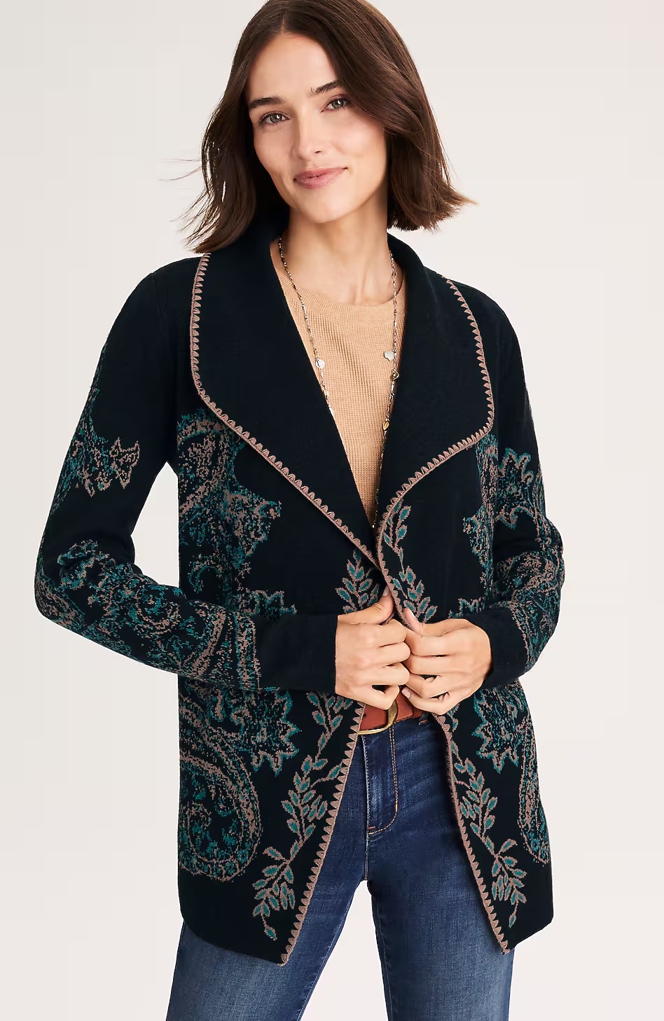 23588-Embroidered-Jacquard-Shawl-Collar-Cardi-5.jpg Embroidered Jacquard Shawl-Collar Cardi