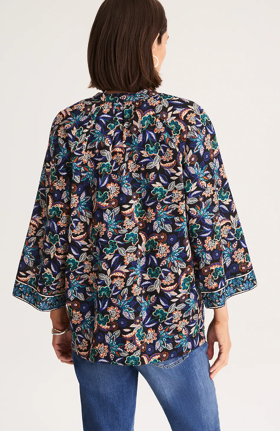 Border-Printed A-Line Top