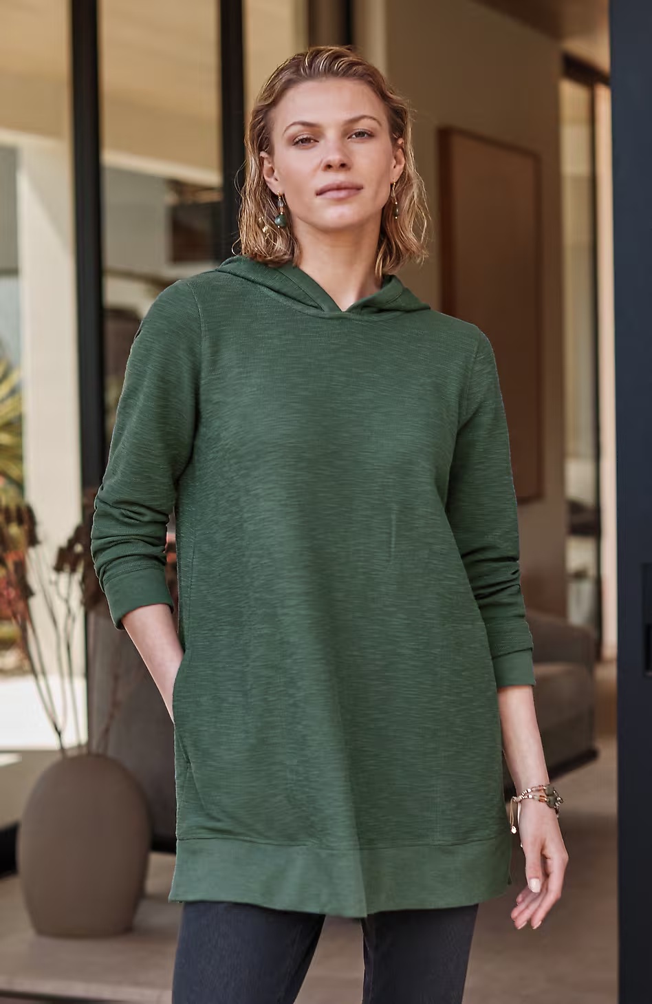 Pure Jill Textured Hoodie