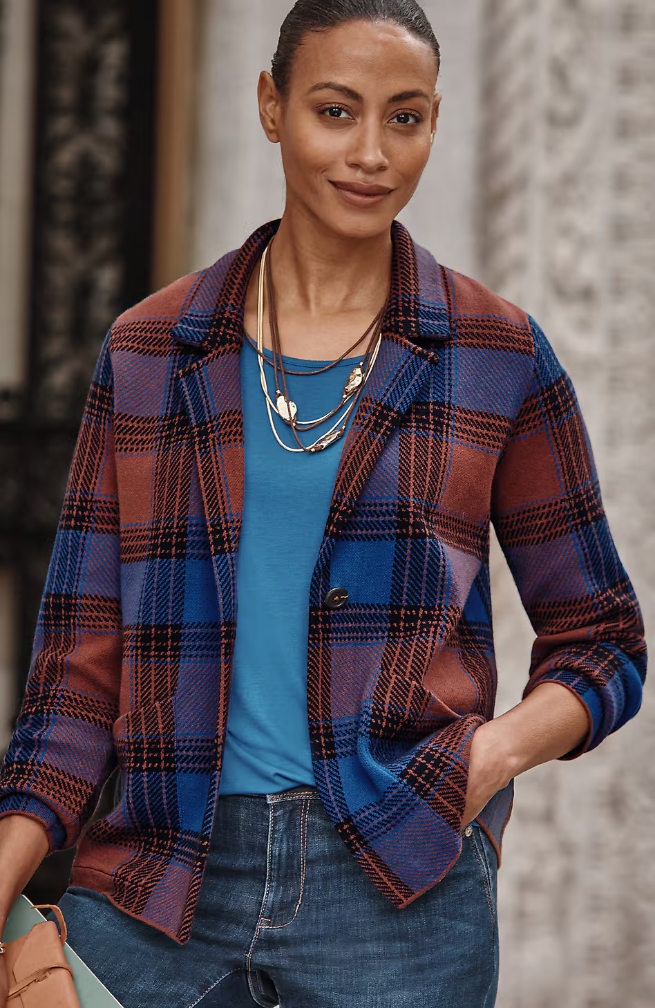Wearever Plaid Sweater-Jacket