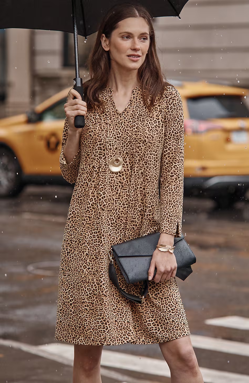 Wearever Pintucked Leopard Dress