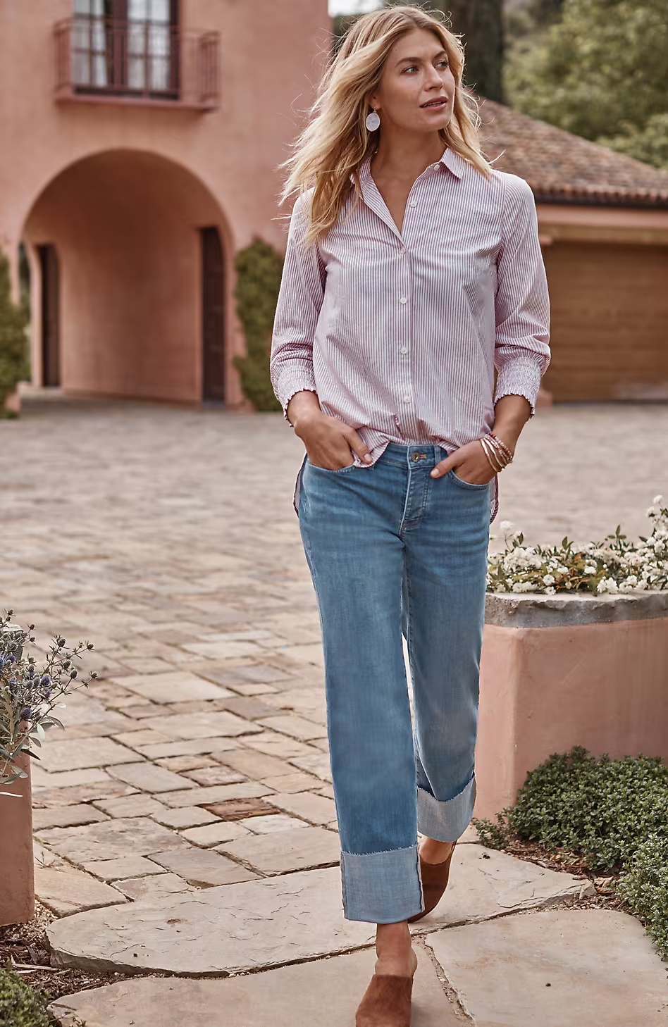 fringed-cuff straight-leg jeans