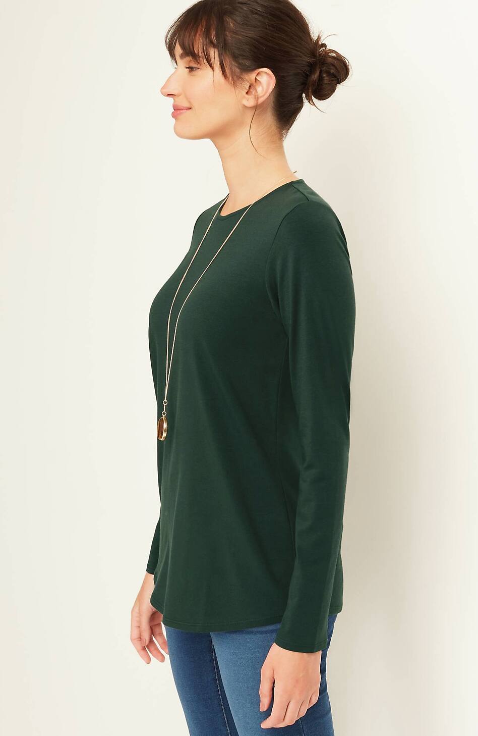 Pure Jill Long-Sleeve Shirttail Tee