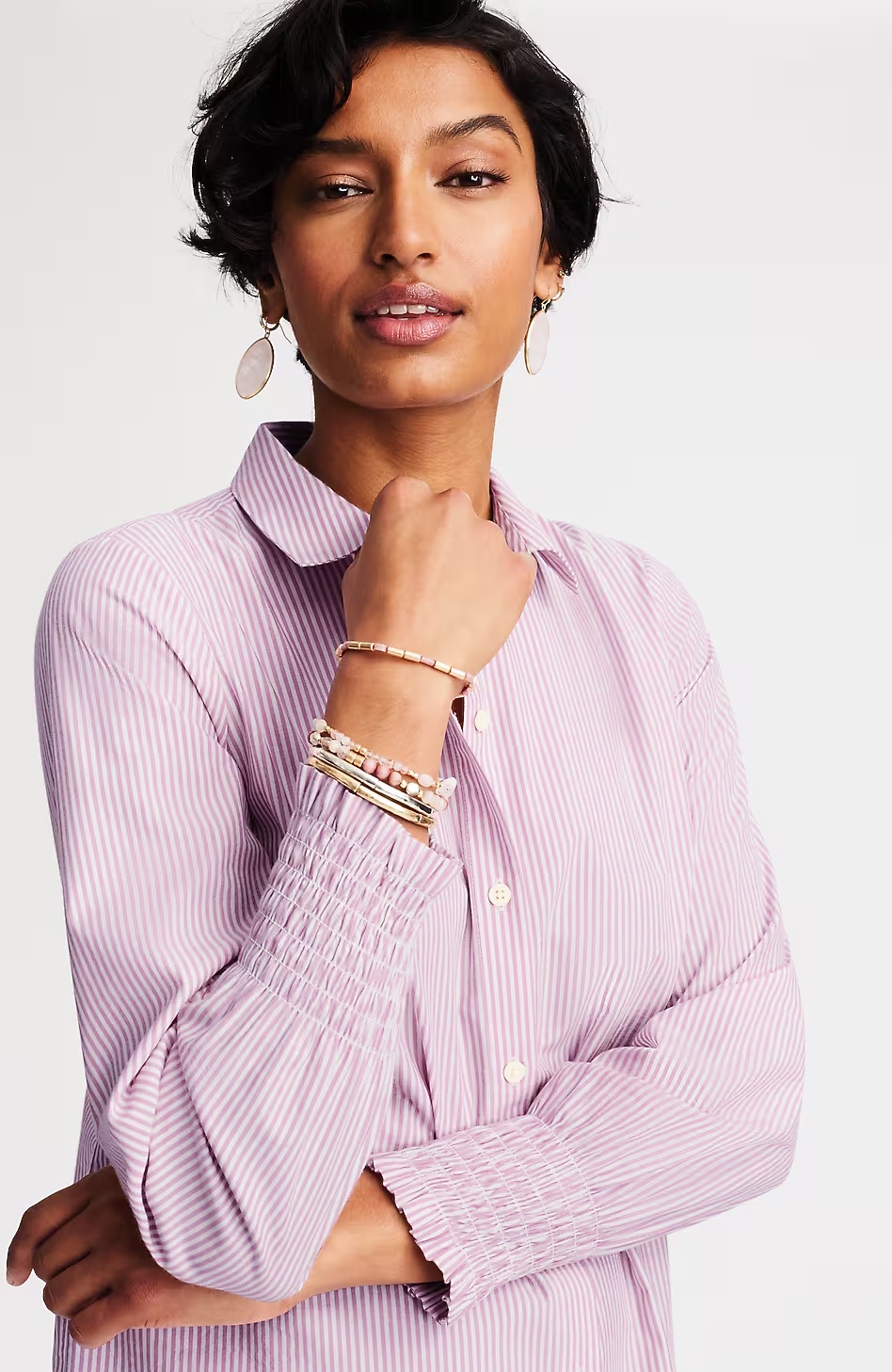 28579-Smocked-Sleeves-Poplin-Tunic-3.jpg Smocked-Sleeves Poplin Tunic