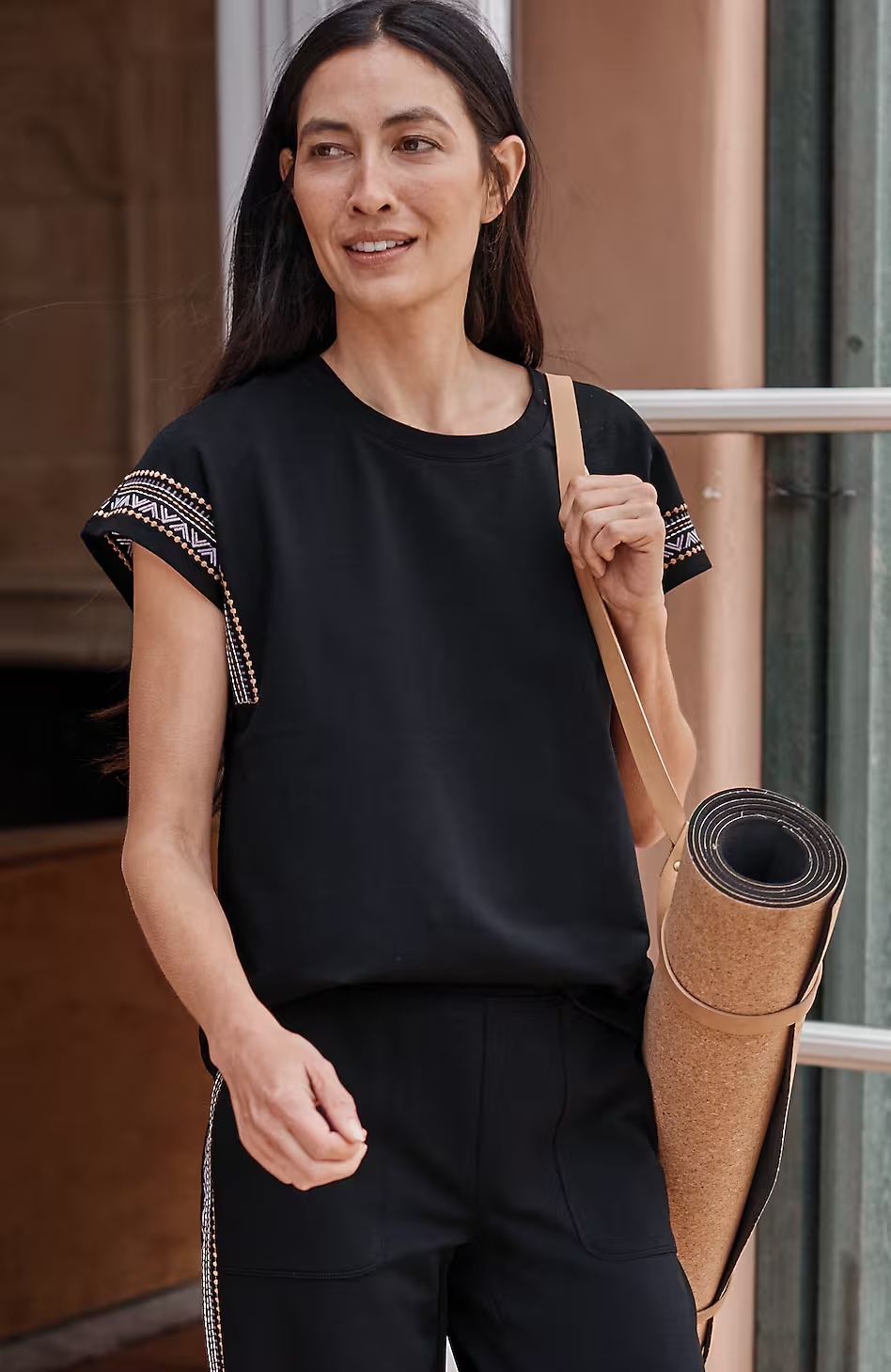 Fit French Terry Embroidered Top