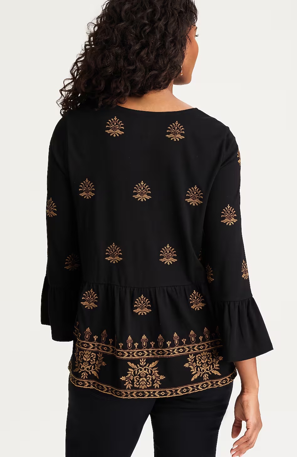 28935-Pure-Jill-Embroidered-Knit-Flounced-Top-8.jpg Pure Jill Embroidered-Knit Flounced Top
