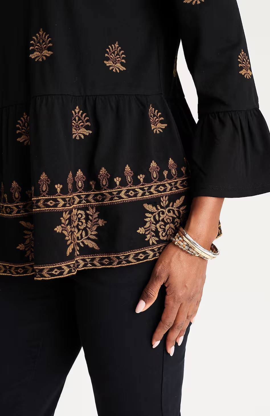 28935-Pure-Jill-Embroidered-Knit-Flounced-Top-9.jpg Pure Jill Embroidered-Knit Flounced Top