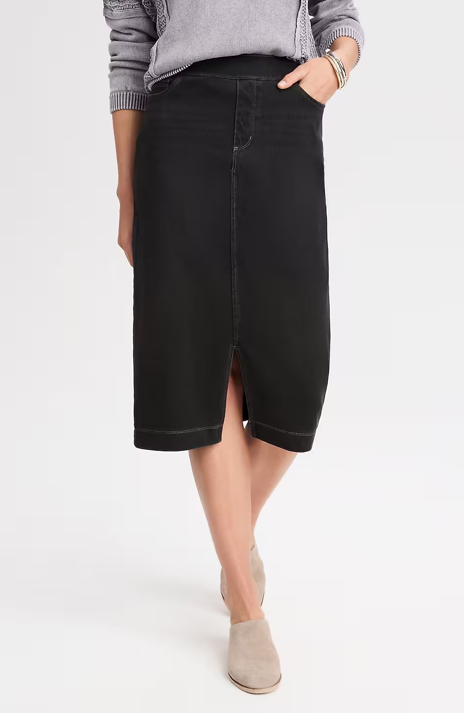 28975-Pure-Jill-Washed-Denim-Knit-Skirt-6.jpg Pure Jill Washed-Denim Knit Skirt