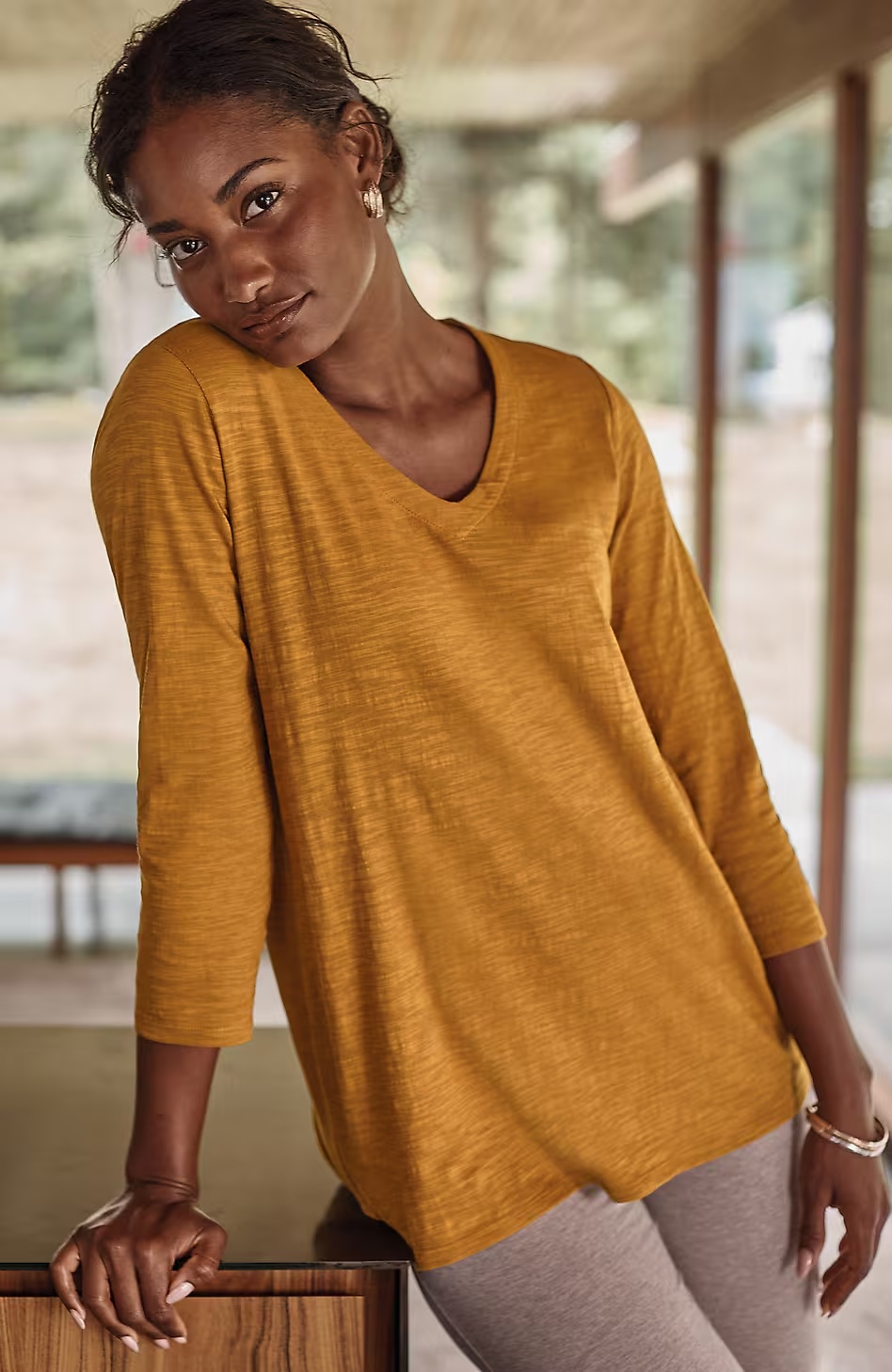 Pure Jill Organically Grown Cotton Slub Tee