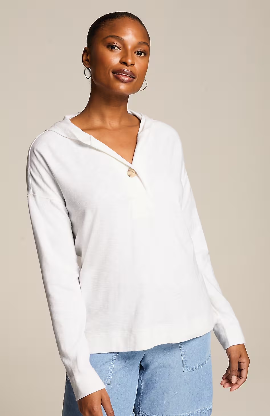 30642-Textured-One-Button-Hoodie-4.jpg Textured One-Button Hoodie